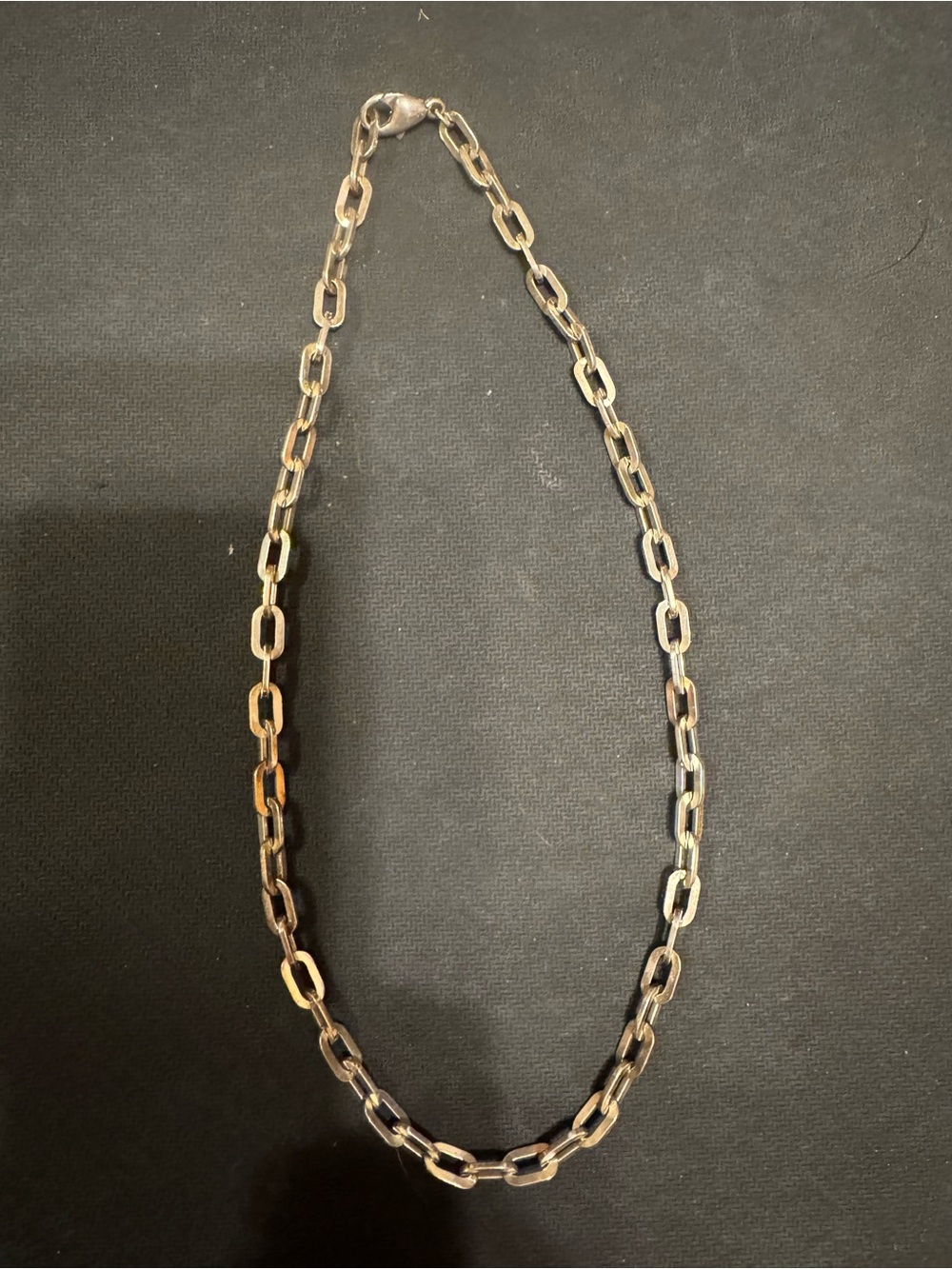 Chunky Rectangular Link Silver Tone Chain Necklace